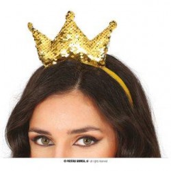 CERCHIETTO CORONA ORO CON PAILLETTES