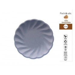 PIATTI PIANI CONCHIGLIA COMPOSTABILI TONDI ø23cm LILLA 6pz