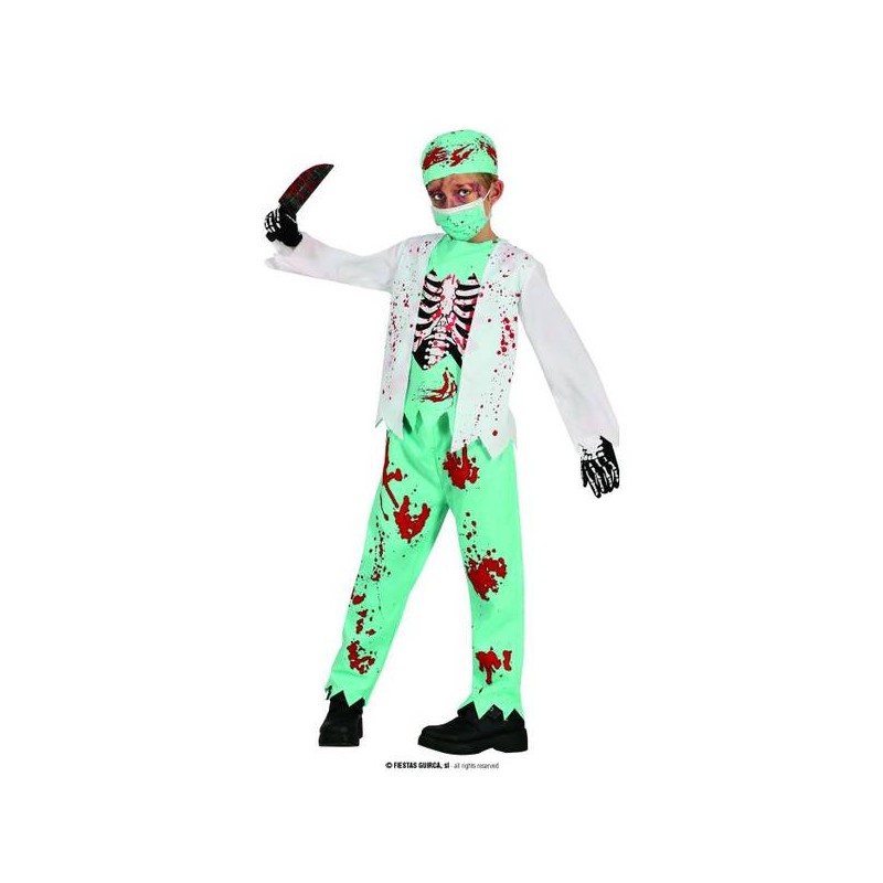 COSTUME SKELETON ZOMBIE MEDIC 10-12 anni