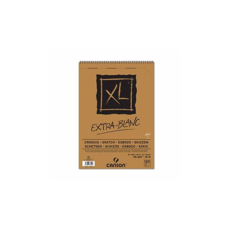 BLOCCO CANSON XL BIANCO 120fg A3 90gr SPIRALE