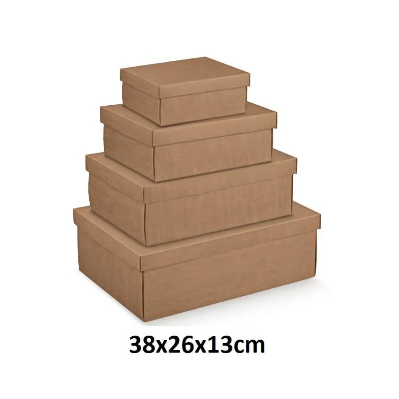 SCATOLA F/COPERCHIO EASY 38x26x13cm AVANA