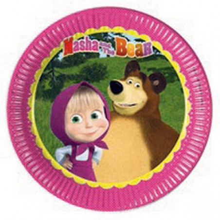 PIATTI PIANI 23cm MASHA E ORSO 8pz
