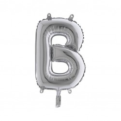 LETTERA B MYLAR SILVER 14" 36cm