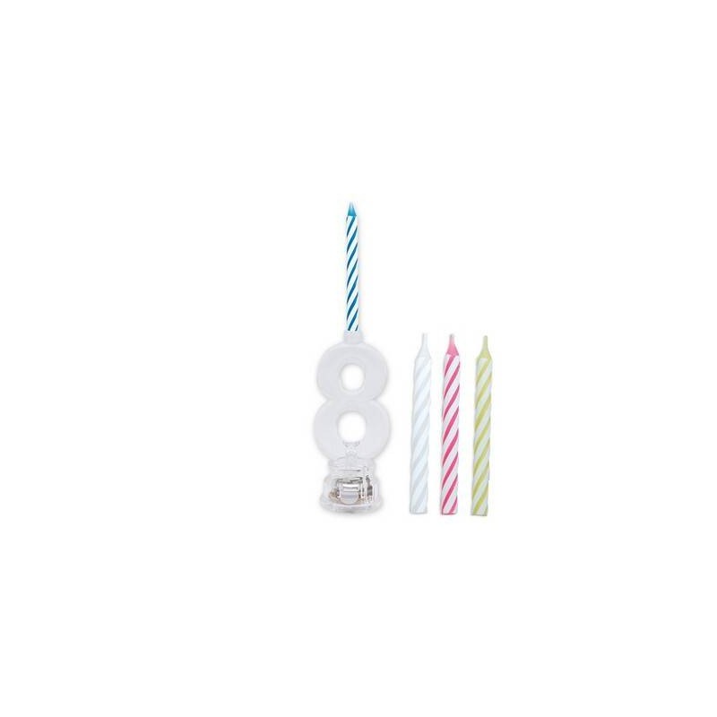 CANDELINA NUMERO PLASTICA C/LED COLOR N°8