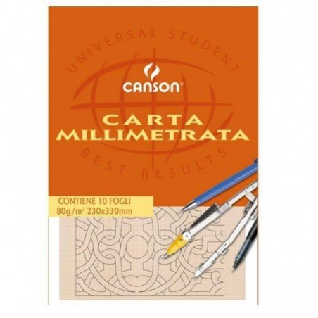CARTA MILLIMETRATA CANSON 23x33mm 10FOGLI