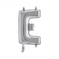 LETTERA E MYLAR SILVER 14" 36cm