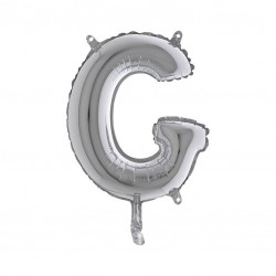 LETTERA G MYLAR SILVER 14" 36cm