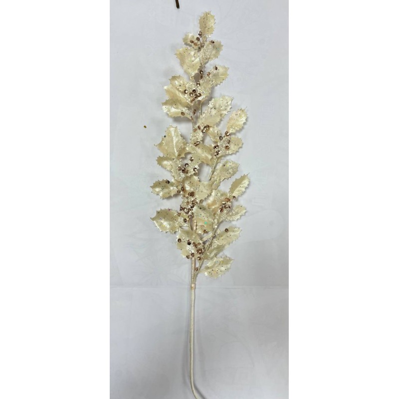 RAMO AGRIFOGLIO 63cm CREMA