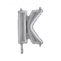 LETTERA K MYLAR SILVER 14" 36cm