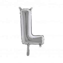 LETTERA L MYLAR SILVER 14" 36cm