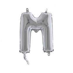 LETTERA M MYLAR SILVER 14" 36cm