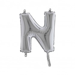 LETTERA N MYLAR SILVER 14" 36cm