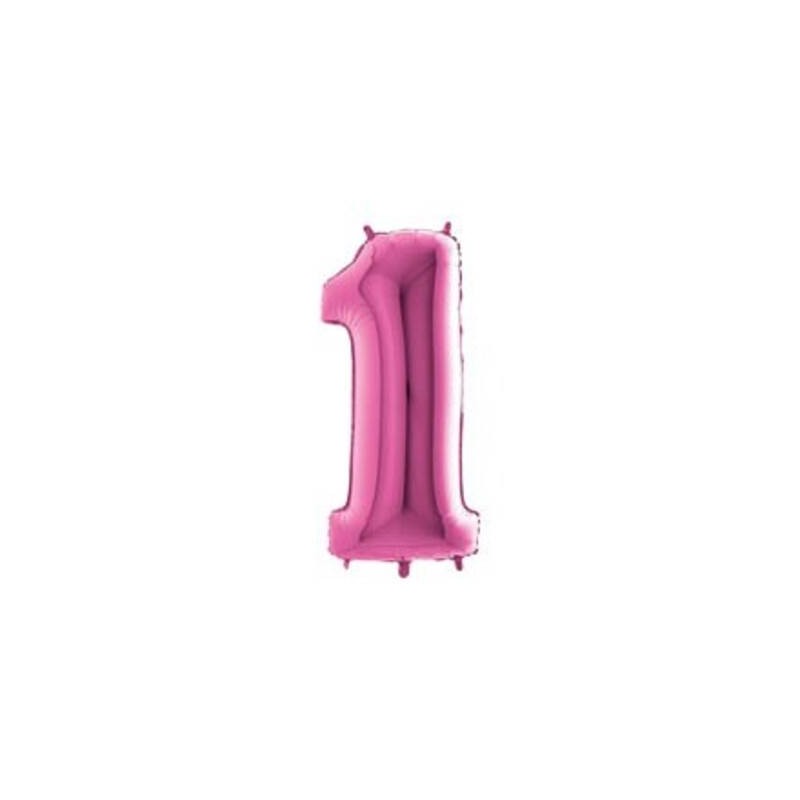 PALLONE NUMERO 1 MYLAR 102cm 40 FUCSIA
