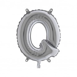 LETTERA Q MYLAR SILVER 14" 36cm