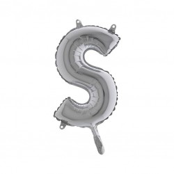 LETTERA S MYLAR SILVER 14" 36cm