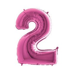 PALLONE NUMERO 2 MYLAR 102cm 40 FUCSIA