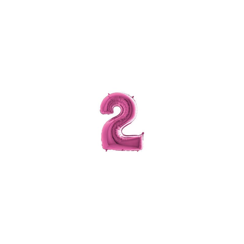 PALLONE NUMERO 2 MYLAR 102cm 40 FUCSIA