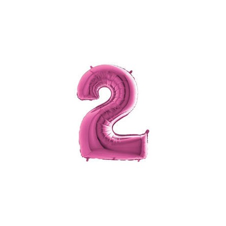PALLONE NUMERO 2 MYLAR 102cm 40 FUCSIA