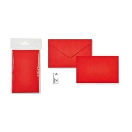 BIGLIETTO + BUSTA 7,5x11,2cm BERNA 10pz ROSSO
