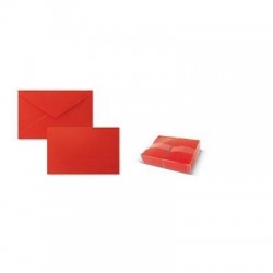 BIGLIETTI + BUSTA 7,5x11cm BRISTOL ROSSO 100pz