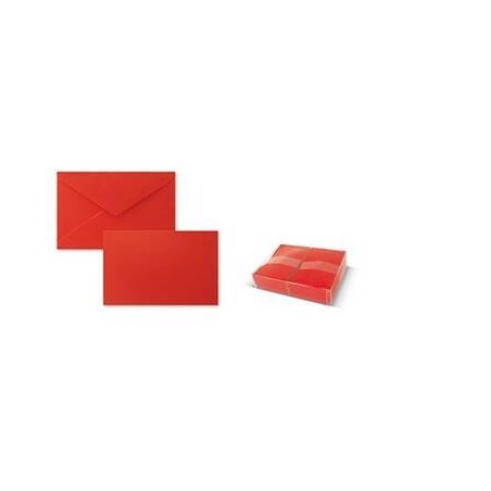BIGLIETTI + BUSTA 7,5x11cm BRISTOL ROSSO 100pz