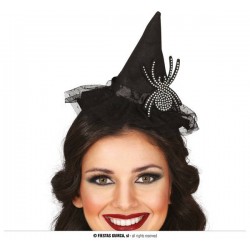CERCHIETTO CAPPELLO DA STREGA CON RAGNO