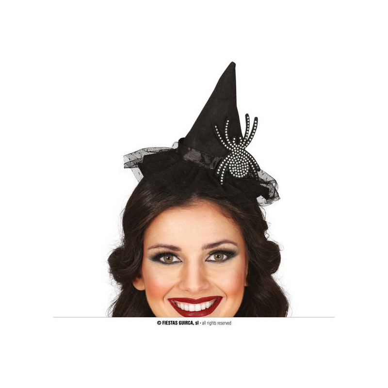 CERCHIETTO CAPPELLO DA STREGA CON RAGNO