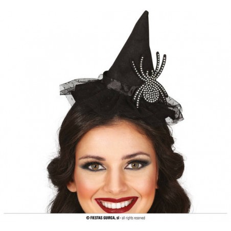 CERCHIETTO CAPPELLO DA STREGA CON RAGNO