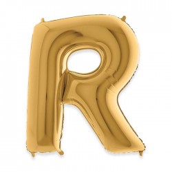 PALLONE MYLAR LETTERA R 102cm 40" GOLD