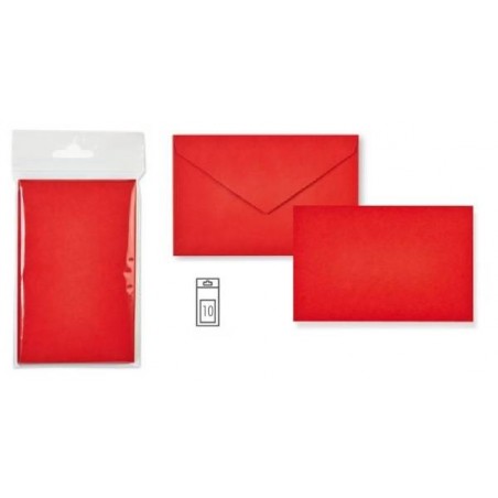 BIGLIETTO + BUSTA  9x14cm DRESDA 10pz ROSSO