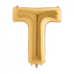 PALLONE MYLAR LETTERA T 102cm 40" GOLD