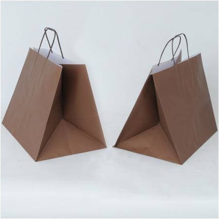 BORSA CARTA BASE QUADRATA MARRONE 25x25x30cm