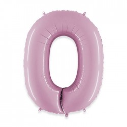PALLONE NUMERO 0 MYLAR 102cm 40" ROSA