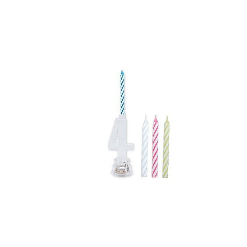 CANDELINA NUMERO PLASTICA C/LED COLOR N°4