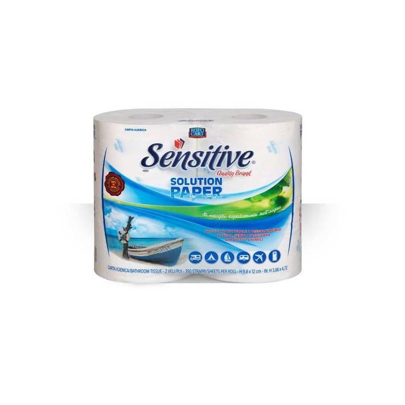 IGIENICA SENSITIVE SOLUTION PAPER 4ROTOLI 2V 350strappi DECORATA