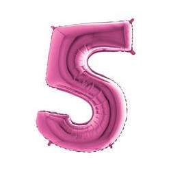 PALLONE NUMERO 5 MYLAR 102cm 40 FUCSIA