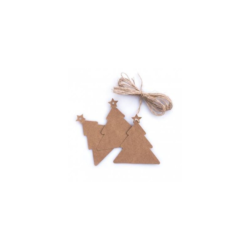 TAG CON CORDINO CARTA KRAFT 7,5x7cm 20pz ALBERO AVANA