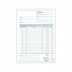 BLOCCO FATTURE 1 ALIQUOTA 22,5x29,7 3 COPIE BM 35fg 904/3