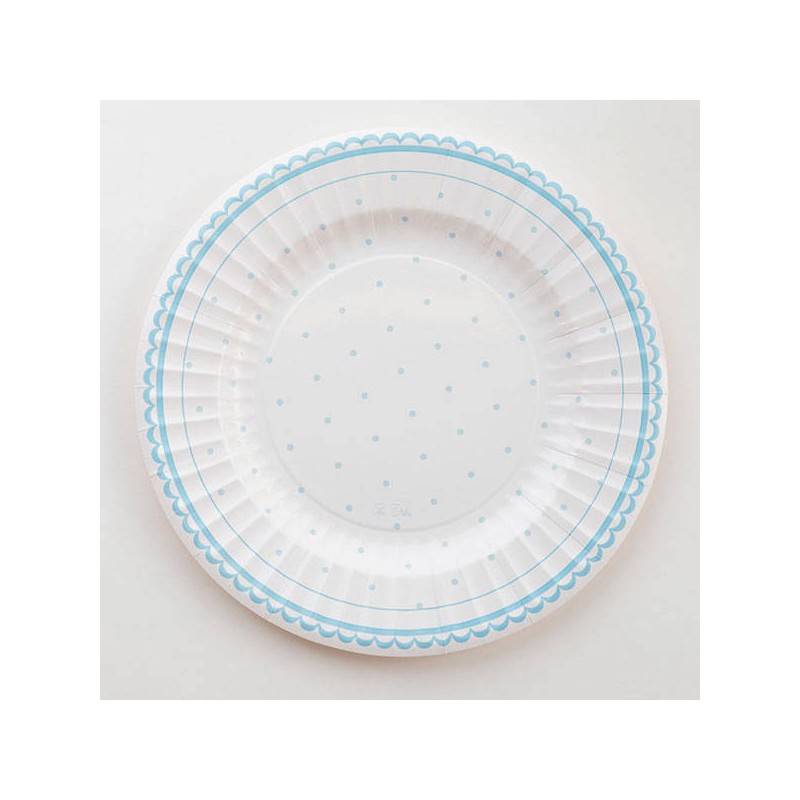 PIATTI CARTONCINO ROUND SHAPE PETIT AZZURRO 27cm 8pz