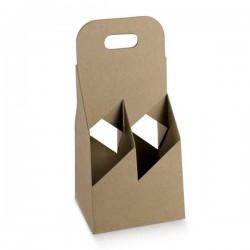 CESTELLO 4 BOTTIGLIE 18x18x35cm AVANA