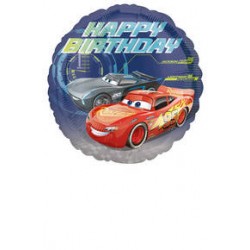 PALLONE MYLAR CARS HAPPY BIRTHDAY 45cm