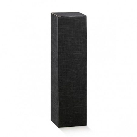 SCATOLA PORTA 1 BOTTIGLIA MAGNUM 11,5x11,5x43cm SETA NERO