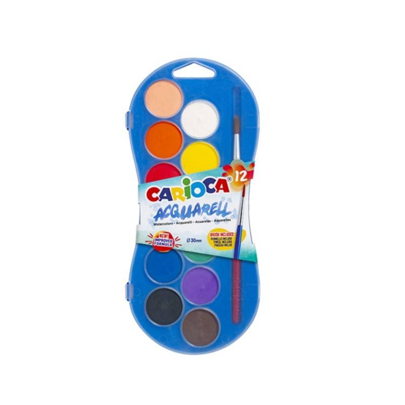 VALIGETTA ACQUARELLI ASS.TI 12pz CARIOCA