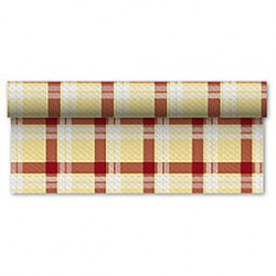 TOVAGLIA ROTOLO CARTA 1x50mt SCOZZESE CHAMPAGNE-BORDEAUX