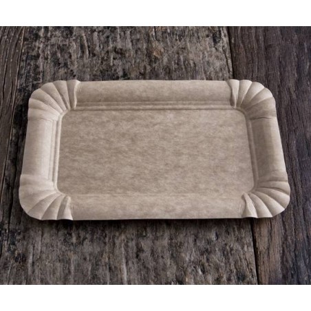 VASSOIO CARTONCINO KRAFT 12x19cm BIO COMPOSTABILE 100pz