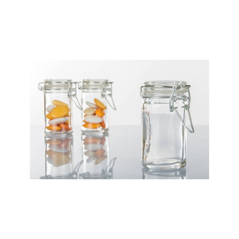 BARATTOLINO VETRO ERMETICO 80ml H.8,5cm H2799