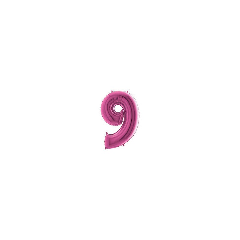 PALLONE NUMERO 9 MYLAR 102cm 40 FUCSIA