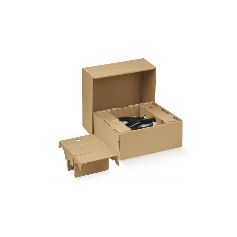 SCATOLA EXPRESS 3 BOTTIGLIE 37x35x15,5cm AVANA LISCIA