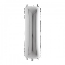 PALLONE MYLAR LETTERA I 40 102cm SILVER