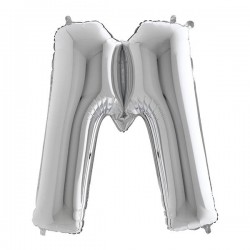 PALLONE MYLAR LETTERA M 40 102cm SILVER